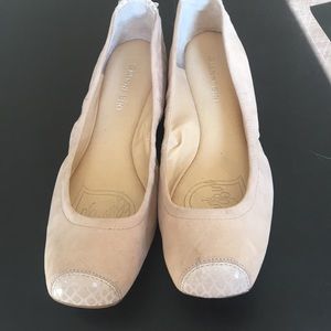 Nude leather flats